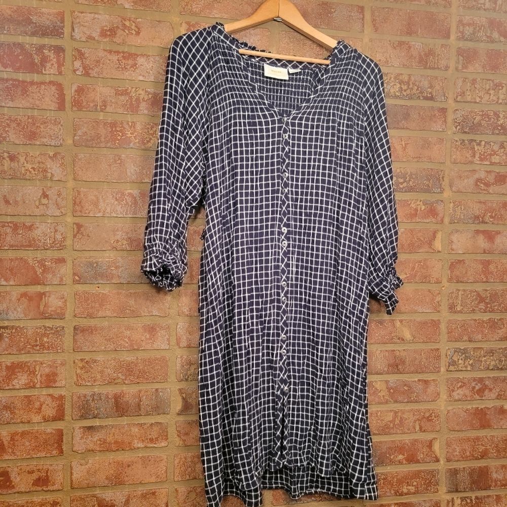 ANTHROPOLOGIE l Maeve Sara Smocked Shirt Dress size medium - Picture 2 of 6